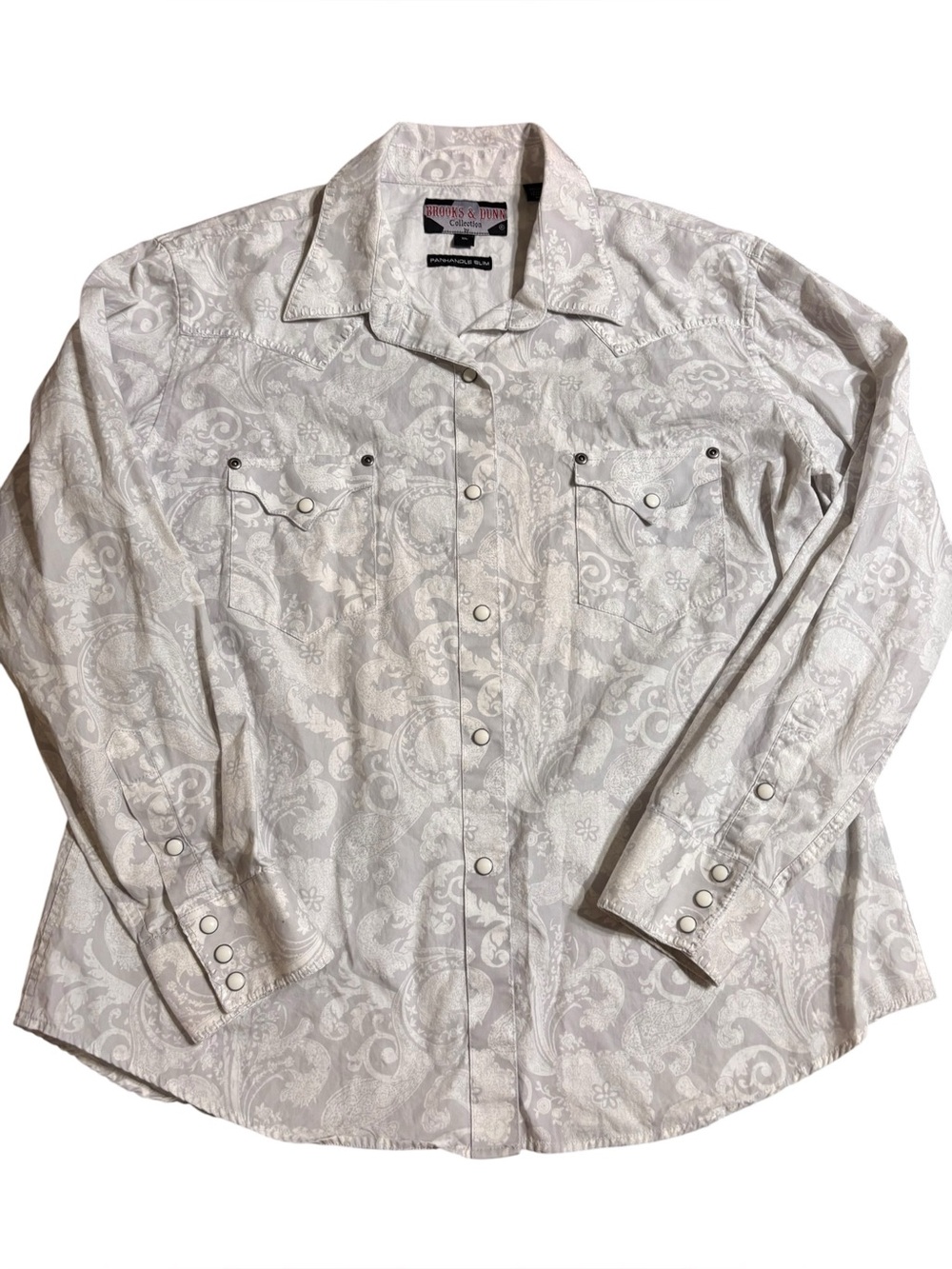 Brooks & Dunn Collection Pearl Snap Western Shirt XL Paisley Damask Cowboy Rodeo
